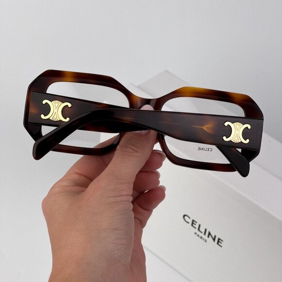 Celine TRIOMPHE CL50155I Eyeglasses – Blonde Havana Rectangle Frame | Model 053 - Picture 3 of 9